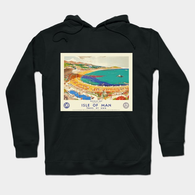 Vintage British Travel Poster: Douglas Bay, Isle of Man Hoodie by Naves